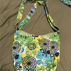Vera Bradley Lime and Teal Floral Crossbody Bag